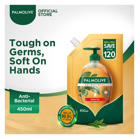 PALMOLIVE  ANTI BACTERIAL WHITE TEA HAND WASH 450ml