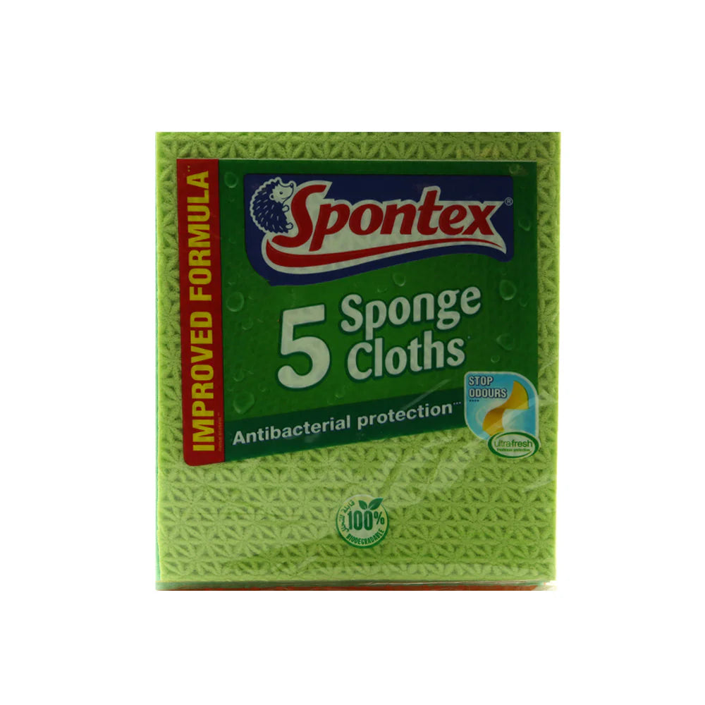 SPONTEX 5 SPONGE CLOTHS ANTIBACTERIAL PROTECTION