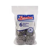 SPONTEX 6 STAINLESS STEEL SCOURERS XL