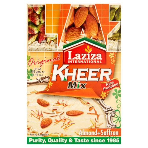 LAZIZA INTERNATIONAL KHEER RICE PUDDING MIX ALMOND+SAFFRON 155G