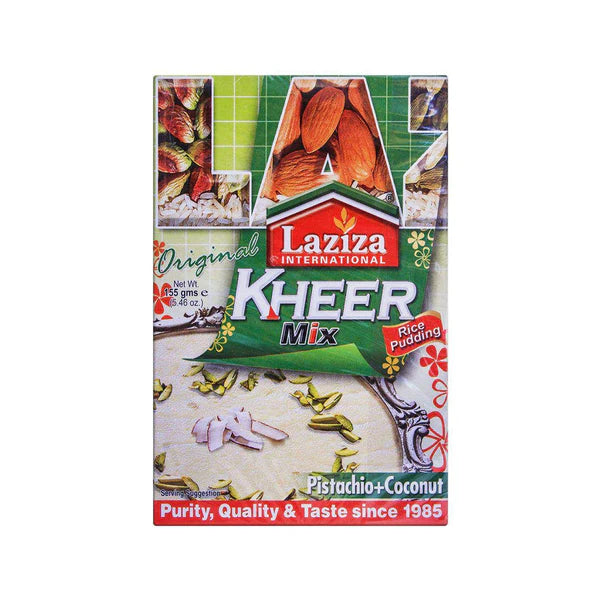 LAZIZA INTERNATIONAL KHEER RICE PUDDING MIX PISTACHIO+COCONUT 155G