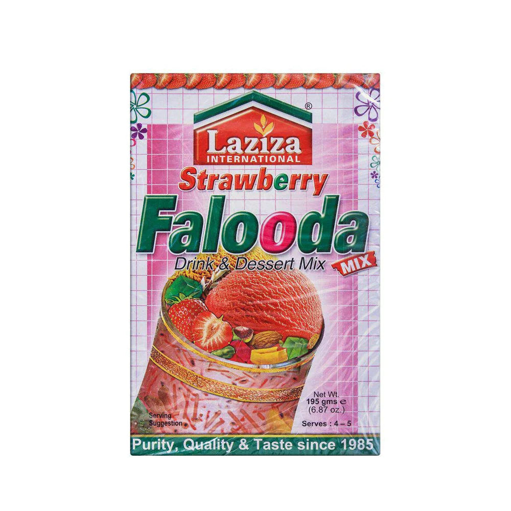 LAZIZA STRAWBERRY FALOODA DRINK&DESSERT MIX 195gms