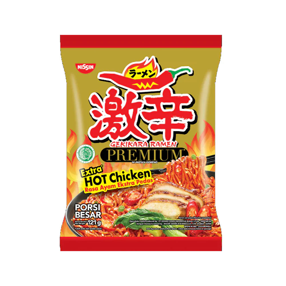 NISSIN NOODLES PREMIUM EXTRA HOT CHICKEN