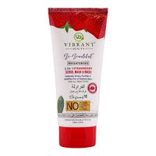 VIBRANT BEAUTY BRIGHTENING 3 IN 1  STRAWBERRY SCRUB , MASK & WASH , FOR ALL SKIN  TYPES  (150ml)