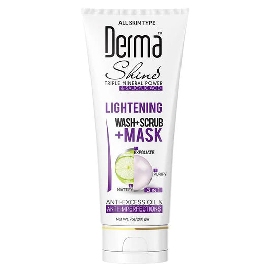 DERMA SHINE LIGHTENING WASH+SCRUB+MASK 200gm