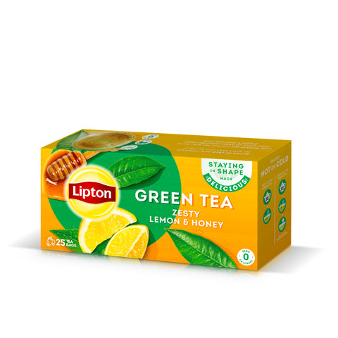 LIPTON GREEN TEA ZESTY LEMON & HONEY 25 TEABAGS