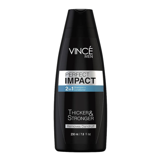 VINCE MEN PERFECT IMPACT 2IN1 SHAMPOO+CONDITIONER REMOVES DANDRUFF (230ml)