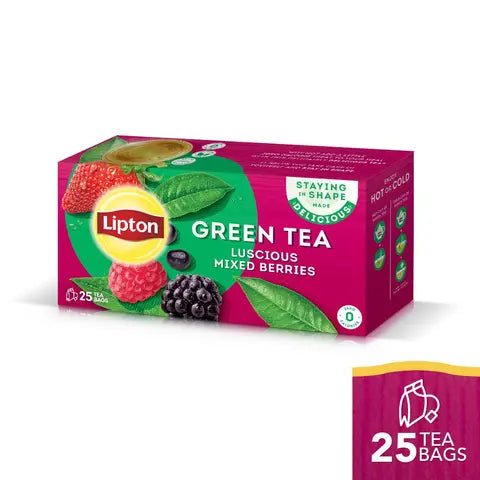 LIPTON GREEN TEA LUSCIOUS MIXED BERRIES 25 BAGS