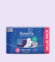 BUTTERFLY BREATHABLES MAXI THICK LONG 18 PADS