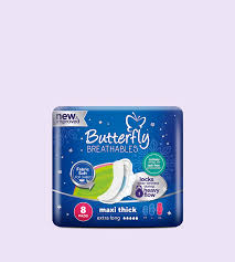 BUTTERFLY BREATHABLES MAXI THICK EXTRA LONG 8 PADS