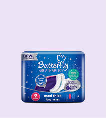 BUTTERFLY BREATHABLES MAXI THICK LONG 9 PADS