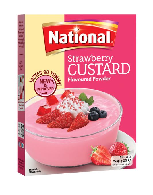 NATIONAL STRAWBERRY CUSTARD FLAVOURED POWDER 275G