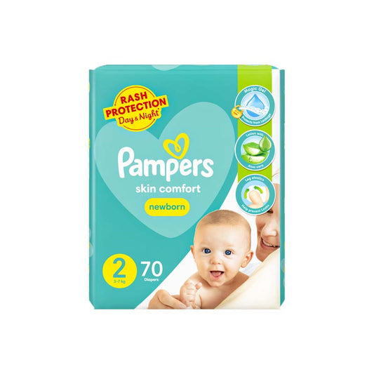 PAMPERS SKIN COMFORT 70 DIAPERS 2S