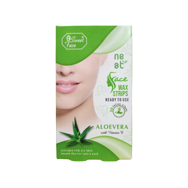 SWEET FACE ALOEVERA WITH VITAMIN E FACE WAX STRIPS 20Pcs