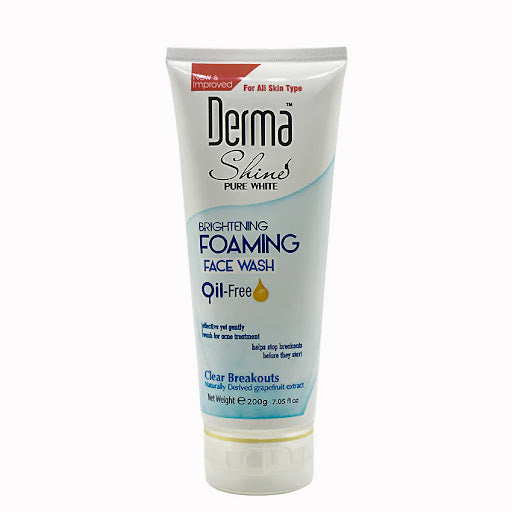 DERMA SHINE BRIGHTENING FOAMING FACE WASH OIL-FREE